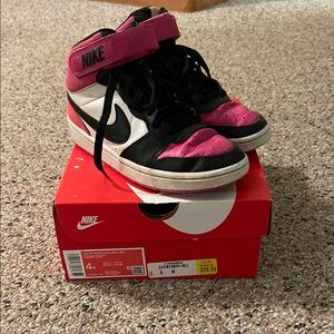 Nike Black and Pink High-Top Sneakers